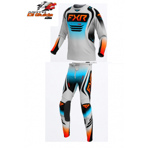 COMPLETO CROSS ENDURO FXR Clutch Pro MX GRIGIO BIANCO ARANCIO