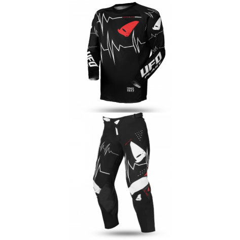 COMPLETO UFO MOTOCROSS ENDURO SLIM ADRENALINE NERO, BIANCO E ROSSO