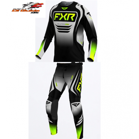 COMPLETO CROSS ENDURO FXR Clutch Pro MX NERO GRIGIO GIALLO FLUO