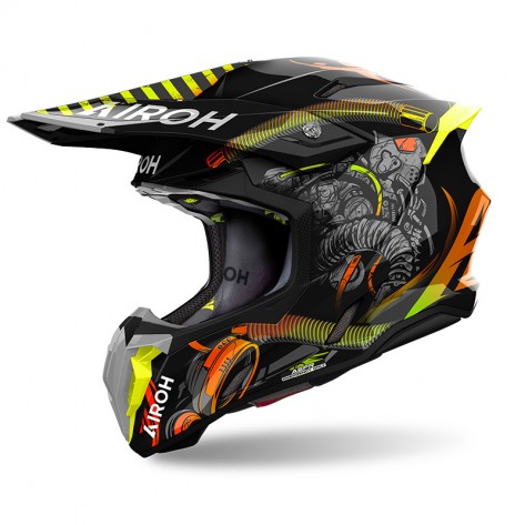  CASCO OFF-ROAD AIROH TWIST 3  Toxic lucido MODELLO 2024