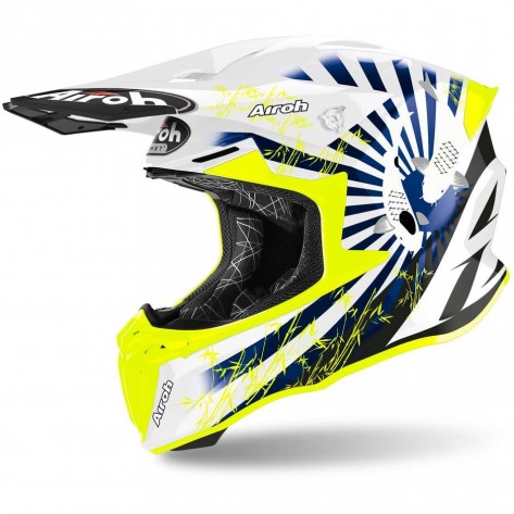 TAGLIA xL Casco Moto Cross Enduro Airoh TWIST 2.0 Katana Blu Lucido