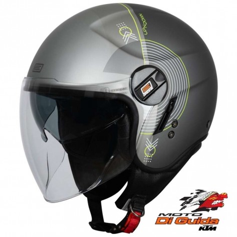 CASCO JET DA MOTO SCOOTER ORIGINE ALPHA UPNDOWN GREY MATT 22.06