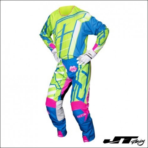 JT Racing USA Hyperlite Breaker Flo Green/Cyan/Pink 