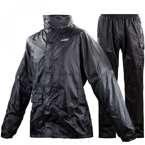 TUTA ANTIPIOGGIA DIVISIBILE LS2 TONIC MAN RAIN SUIT NERO MAGLIA E PANTALONE
