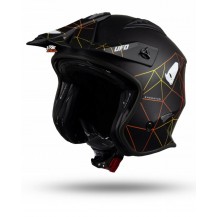 CASCO JET UFO SHERATAN NERO CON LINEE ORO TAGLIA XS