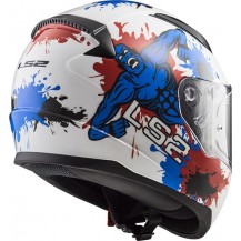 Casco integrale bambino LS2 FF353 RAPID MINI MONSTER Bianco Blu