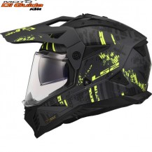 CASCO MOTO ADVENTURE LS2 MX702 Pioneer II Crazy NERO OPACO GRIGIO GIALLO OFFERTA