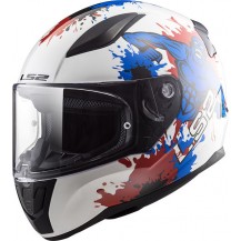 Casco integrale bambino LS2 FF353 RAPID MINI MONSTER Bianco Blu