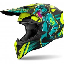 Casco Moto Cross Enduro Airoh WRAAAP CYBER GIALLO OPACO MODELLO 2024