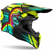 Casco Moto Cross Enduro Airoh WRAAAP CYBER GIALLO OPACO MODELLO 2024
