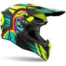 Casco Moto Cross Enduro Airoh WRAAAP CYBER GIALLO OPACO MODELLO 2024