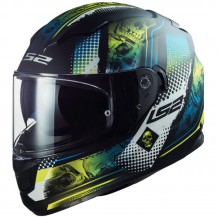 Casco Integrale Moto Ls2 FF320 STREAM EVO MARA Nero Opaco Giallo Fluo