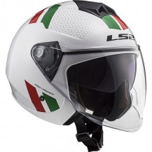 Casco Jet Moto Ls2 Doppia Visiera Ls2 OF573 TWISTER 2 Combo BANDIERA ITALIANA VERDE BIANCO ROSSO