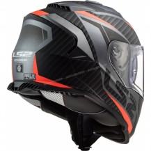 CASCO INTEGRALE MOTO DOPPIA VISIERA LS2 FF800 STORM RACER GRIGIO TITANIO ARANCIO FLUO