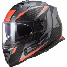 CASCO INTEGRALE MOTO DOPPIA VISIERA LS2 FF800 STORM RACER GRIGIO TITANIO ARANCIO FLUO