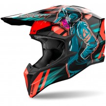 Casco Moto Cross Enduro Airoh WRAAAP CYBER Arancio MODELLO 2024