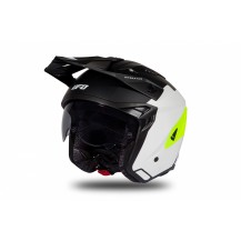 CASCO JET SHERATAN BIANCO, NERO E GIALLO FLUO OPACO 