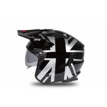 CASCO JET SHERATAN NERO, GRIGIO E ROSSO LUCIDO