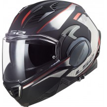 Casco modulare LS2 FF900 VALIANT II HUB con mentoniera ribaltabile Nero Cromo TAGLIA S
