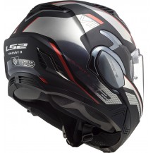 Casco modulare LS2 FF900 VALIANT II HUB con mentoniera ribaltabile Nero Cromo TAGLIA S