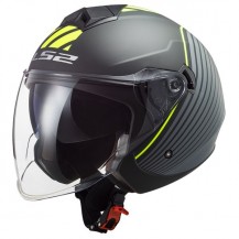 Casco JET LS2 Twister II OF573 LUNA - Nero Opaco Titanio - Doppia Visiera