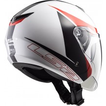 CASCO JET LS2 TWISTER OF573 PLANE WHITE BLACK RED BIANCO NERO ROSSO