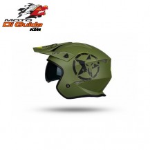 CASCO JET MOTO STRADALE VERDE MILITARE OFFERTA 2025 UFO TAGLIA S