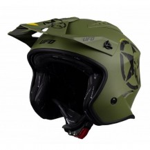 CASCO JET MOTO STRADALE VERDE MILITARE OFFERTA 2025 UFO TAGLIA S