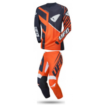 ULTIMO COMPLETO RIMASTO S/38 PER BAMBINO UFO MOTOCROSS ENDURO VANADIUM NERO ARANCIO 